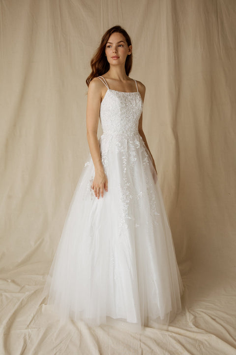 Eureka 9757 embroidered sleeveless a-line gown — OFFWHITE2