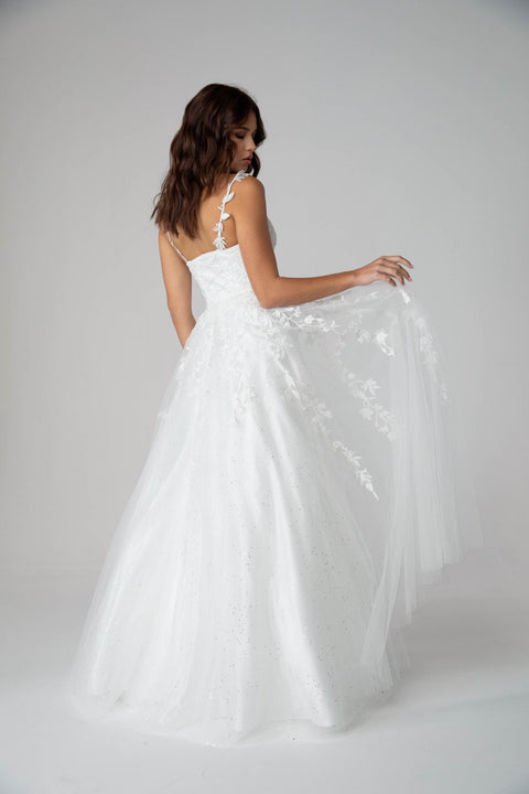 Eureka 9858 applique sleeveless a-line gown — OFFWHITE2