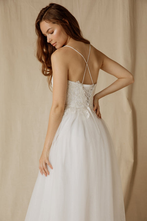 Eureka 9901 applique sleeveless a-line gown — OFFWHITE2