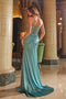 Nox Anabel A1585 Elegant Appliqué Satin Corset Gown with Slit
