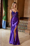 Nox Anabel A1590 Elegant Appliqué Satin Gown with Lace-Up Back