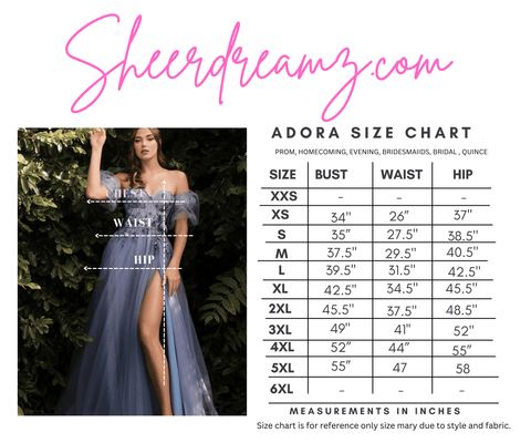 Adora 3205 Mermaid Dress with Tiered Slits and Shimmering V-Neck Print