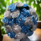 Bahama Blue  Quinceañera Bouquet in Blue Ivory