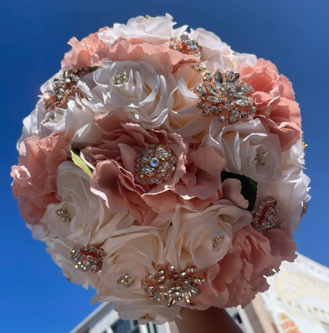 Blush and Ivory Bahama Quinceañera Bouquet