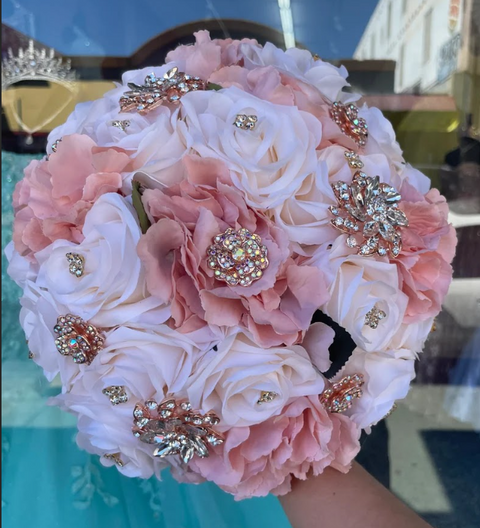 Blush and Ivory Bahama Quinceañera Bouquet