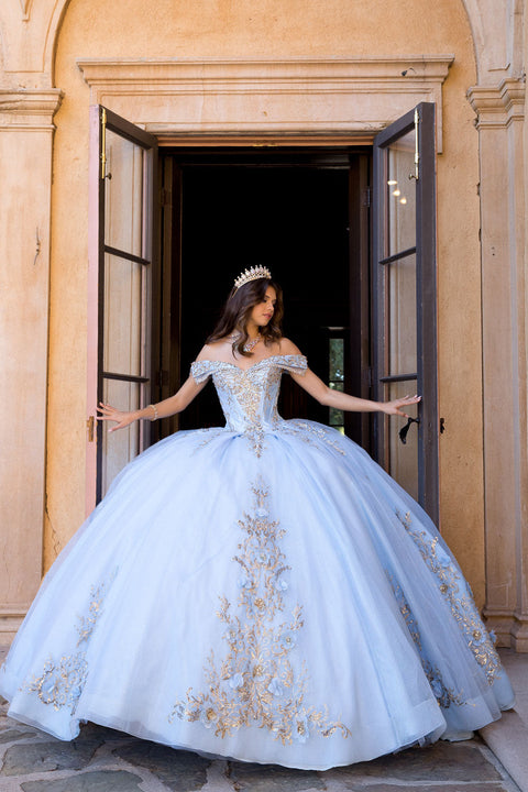 Bella Princess PQ1068 off shoulder ball gown by petite adele pq1068 — image 5.0
