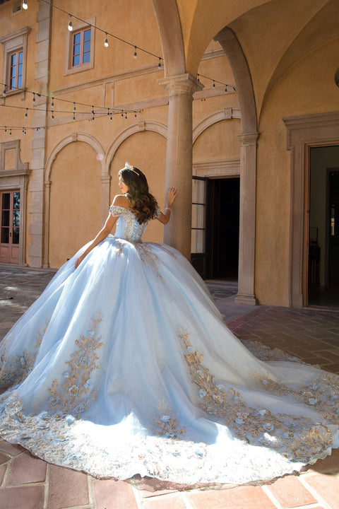 Bella Princess PQ1068 off shoulder ball gown by petite adele pq1068 — image 6.0
