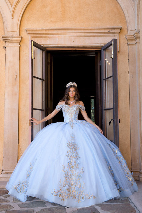Bella Princess PQ1068 off shoulder ball gown by petite adele pq1068 — image 1.0