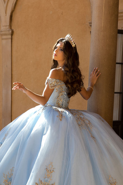 Bella Princess PQ1068 off shoulder ball gown by petite adele pq1068 — image 4.0