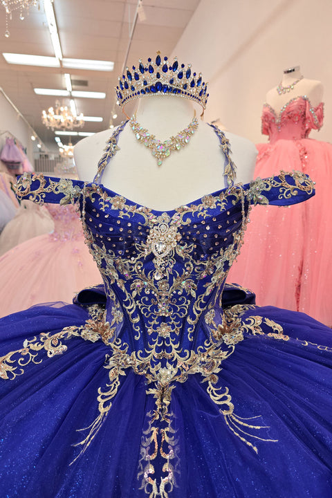 Bella Princess PQ1076 beaded off shoulder ball gown by petite adele pq1076 — image 11.0