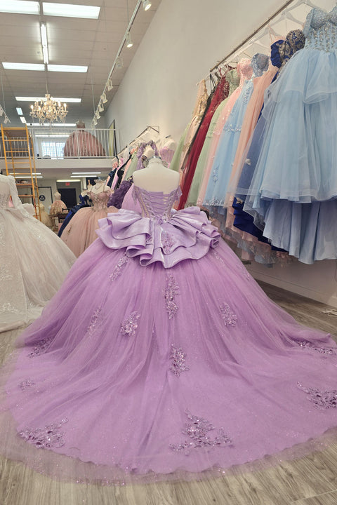 Bella Princess PQ1079 off shoulder ruffled ball gown by petite adele pq1079 — image 13.0