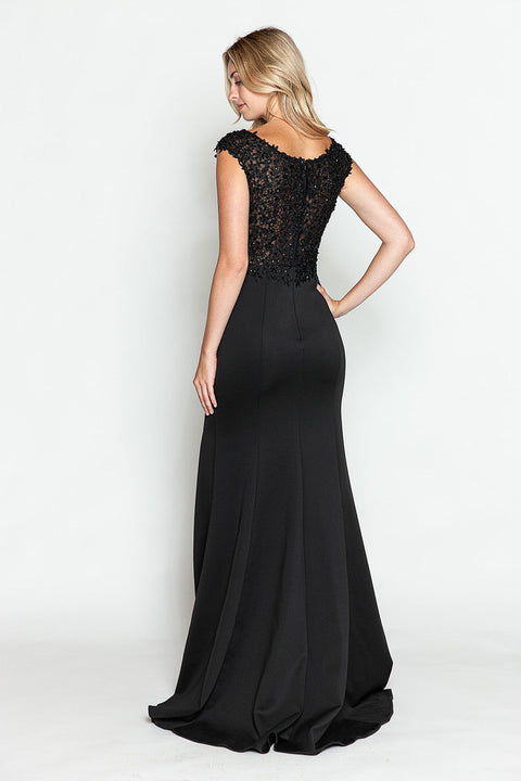 Beaded Formal Long Floral Dress Lenovia 8343