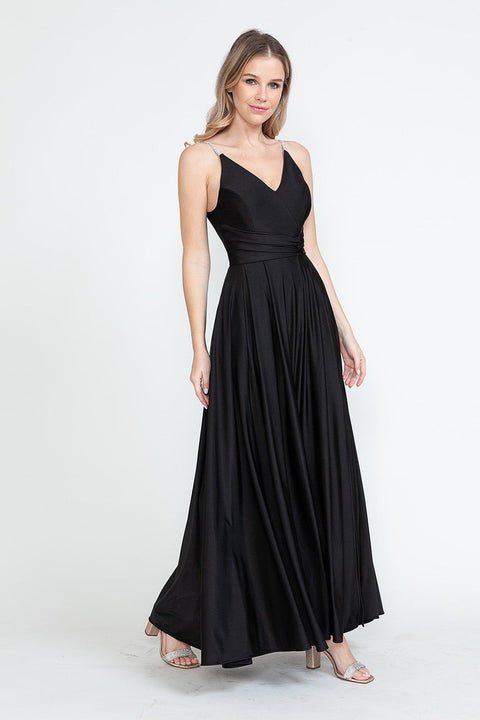 A Line Formal Slit Long Prom Dress Lenovia 5275