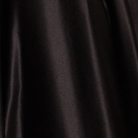 Eureka EK222 applique satin short strapless dress — Black Satin Swatch