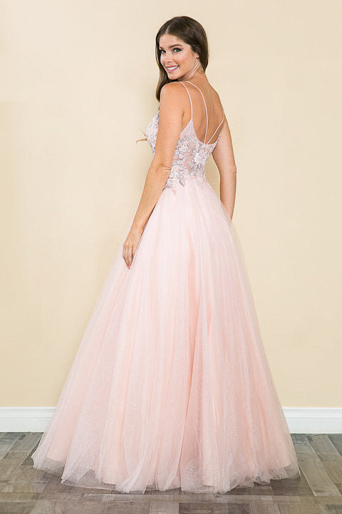 Sequin Long Beaded Formal Prom Dress Lenovia 8182
