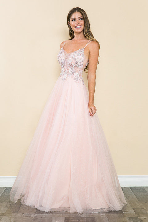 Sequin Long Beaded Formal Prom Dress Lenovia 8182