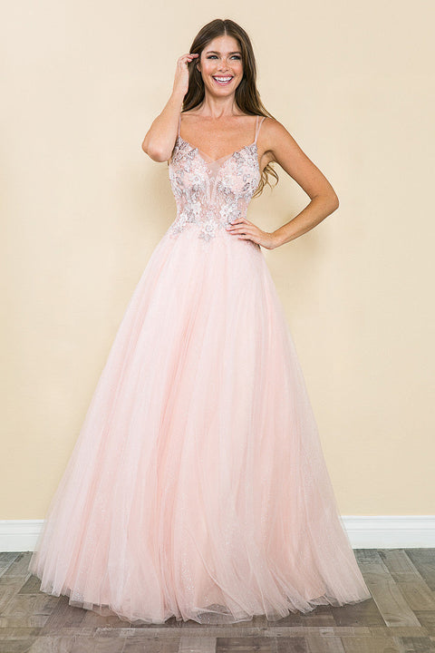 Sequin Long Beaded Formal Prom Dress Lenovia 8182