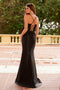 Nox Anabel C1605 Dazzling Glitter Satin V-Neck Gown with Slit