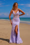 Nox Anabel C1612 Embroidered Beaded Tulle Corset Gown with Slit