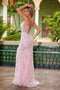 Nox Anabel C1612 Embroidered Beaded Tulle Corset Gown with Slit