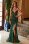 Nox Anabel C1616 Beaded Tulle Gown with Slit and Lace-Up Back