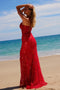 Nox Anabel C1616 Beaded Tulle Gown with Slit and Lace-Up Back