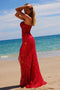 Nox Anabel C1616 Beaded Tulle Gown with Slit and Lace-Up Back