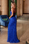 Nox Anabel C1616 Beaded Tulle Gown with Slit and Lace-Up Back