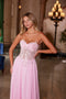 Nox Anabel C1617 Chiffon Strapless A-Line Gown