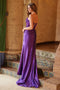 Nox Anabel C1630 Glamorous Glitter Satin Strapless Gown with Slit