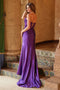 Nox Anabel C1630 Glamorous Glitter Satin Strapless Gown with Slit