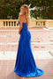 Nox Anabel C1630 Glamorous Glitter Satin Strapless Gown with Slit