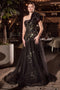 Ladivine CB157 Glitter One Shoulder A-line Gown