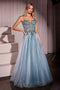 Ladivine CC0881 Sleeveless Appliqué Tulle Gown