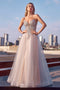 Ladivine CC0881 Sleeveless Appliqué Tulle Gown