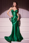 Ladivine CC2397 Glitter Satin Fitted Gown