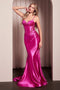 Ladivine CC2397 Glitter Satin Fitted Gown