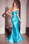 Ladivine CC2397 Glitter Satin Fitted Gown