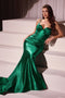 Ladivine CC2397 Glitter Satin Fitted Gown