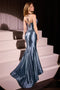 Ladivine CC2397 Glitter Satin Fitted Gown