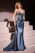 Ladivine CC2397 Glitter Satin Fitted Gown