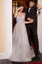 Ladivine CC2531 Pearl Beaded Sleeveless Gown with Illusion V-Neck