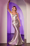 Ladivine CC4021 Heat Stone Satin Sleeveless Gown