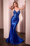 Ladivine CC4021 Heat Stone Satin Sleeveless Gown