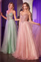 Ladivine CC415 Strapless Beaded Tulle Ball Gown