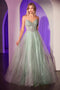 Ladivine CC415 Strapless Beaded Tulle Ball Gown