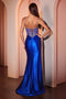 Ladivine CC8868 Beaded Satin Sleeveless Gown with Slit