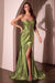 Ladivine CD0103 Satin Fitted Strapless Gown with Keyhole Bodice and Side Slit