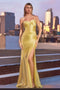 Ladivine CD0103 Satin Fitted Strapless Gown with Keyhole Bodice and Side Slit