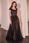 Beaded Off Shoulder A-line Gown by Ladivine CD0238